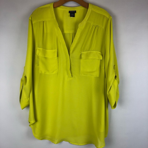 torrid Tops - Torrid pullover top, blouse, 3/4 sleeve, g